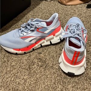 Reebok Light Blue and Orange Sneakers